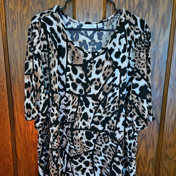 Leopard print Blouse Sz  3 X - Picture 1 of 6